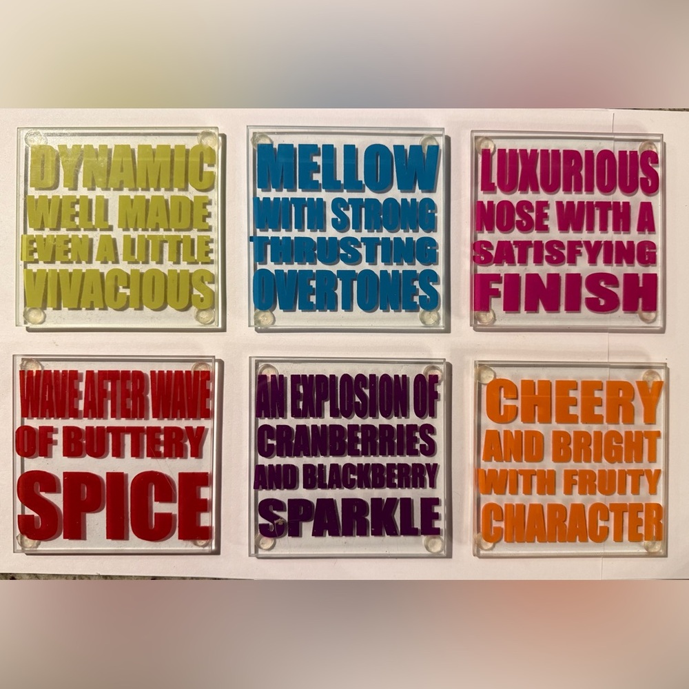 Icing Colorful Glass Wine Coasters Set, Set of 6